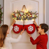 Beleuchteter Weihnachtskranz – Fäustlingsform mit 120 LEDs und Timer für die Weihnachtsdekoration 5