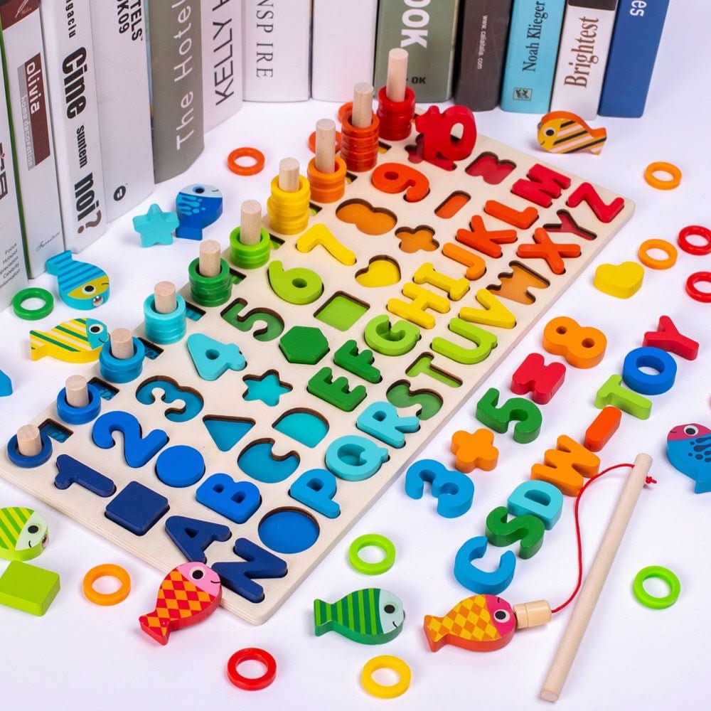 GedankenNest Lernbrett – Montessori Lernspiel Aus Holz – Zahlen, Formen & Farben Entdecken