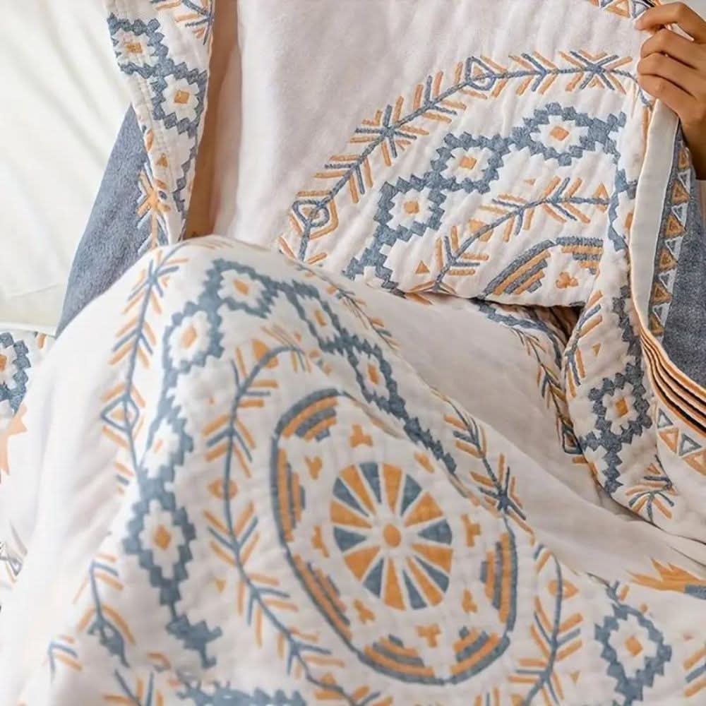 BohoHaven Decke – Baumwoll-Decke Mit Mandala-Muster Für Drinnen & Draußen