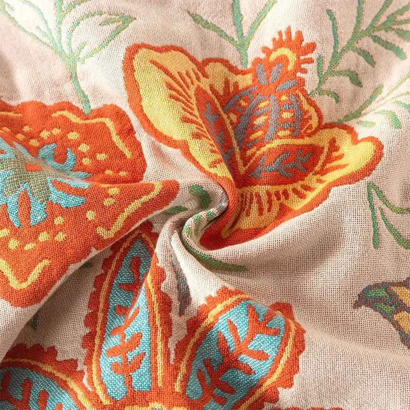 BohoGewebe – Baumwoll Wende-Decke Mit Jacquard- Und Boho-Muster