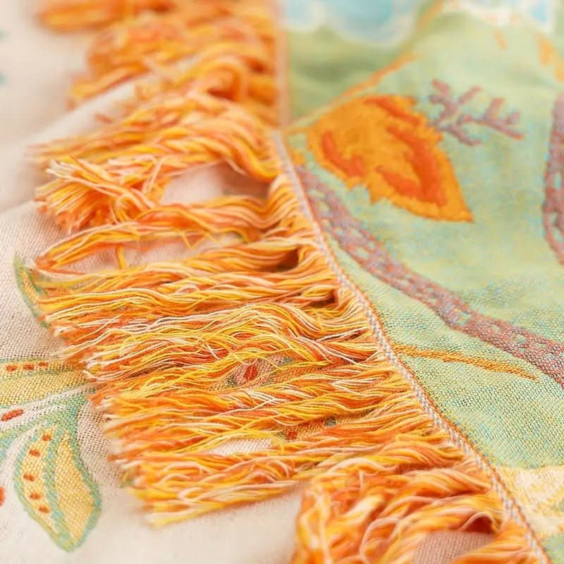 BohoGewebe – Baumwoll Wende-Decke Mit Jacquard- Und Boho-Muster