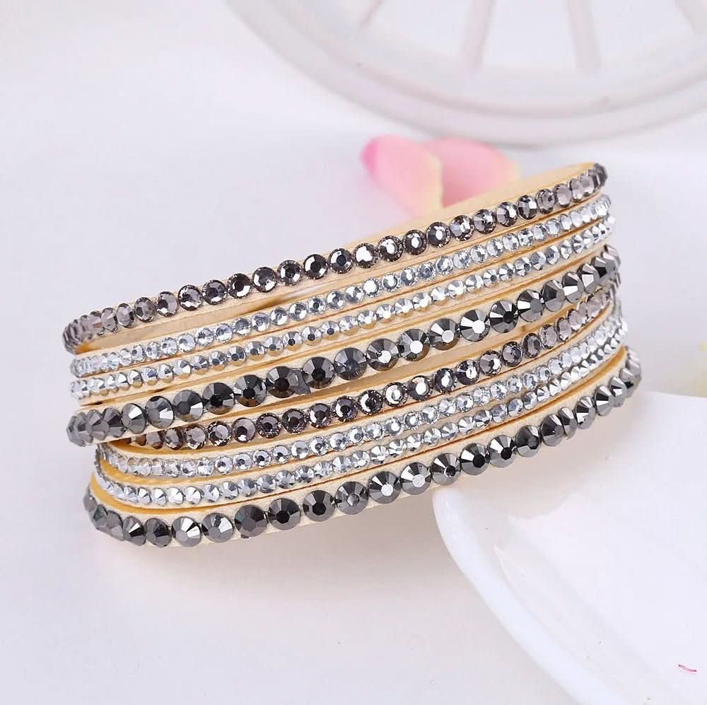 Kristall Wickelarmband – Elegantes Wickelarmband mit Kristallen für Damen
