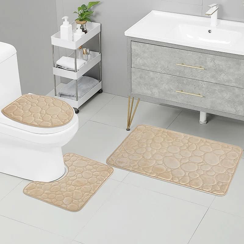 MiraBath – 3-Teiliges Badezimmermatten-Set Mit Rutschfestem Komfort
