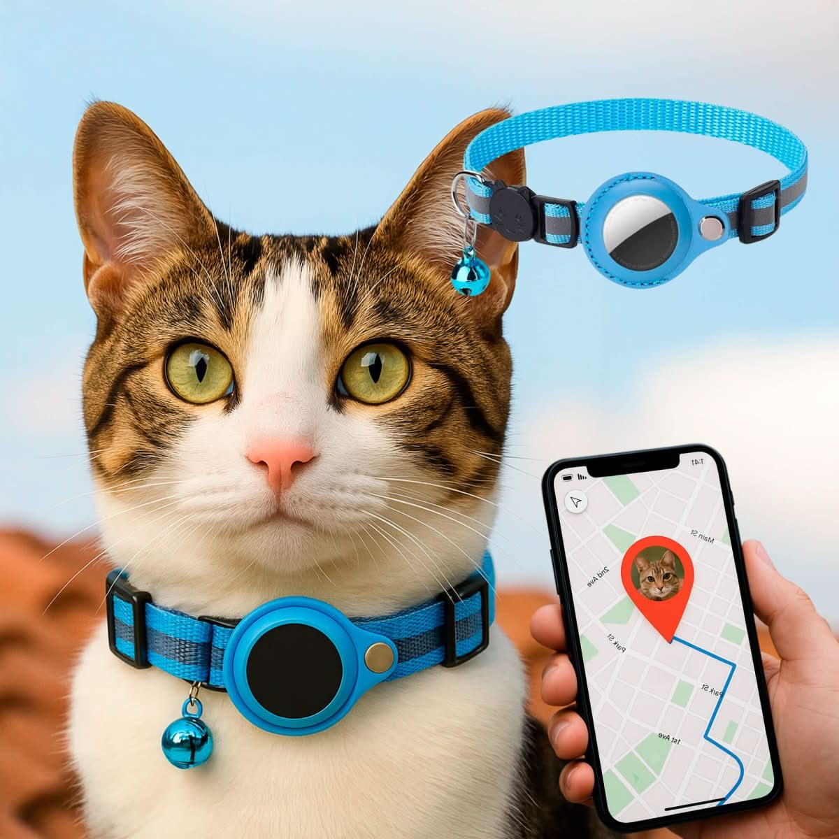CATSAFE – GPS-Katzenhalsband mit Reflexdesign und Sicherheitsverschluss