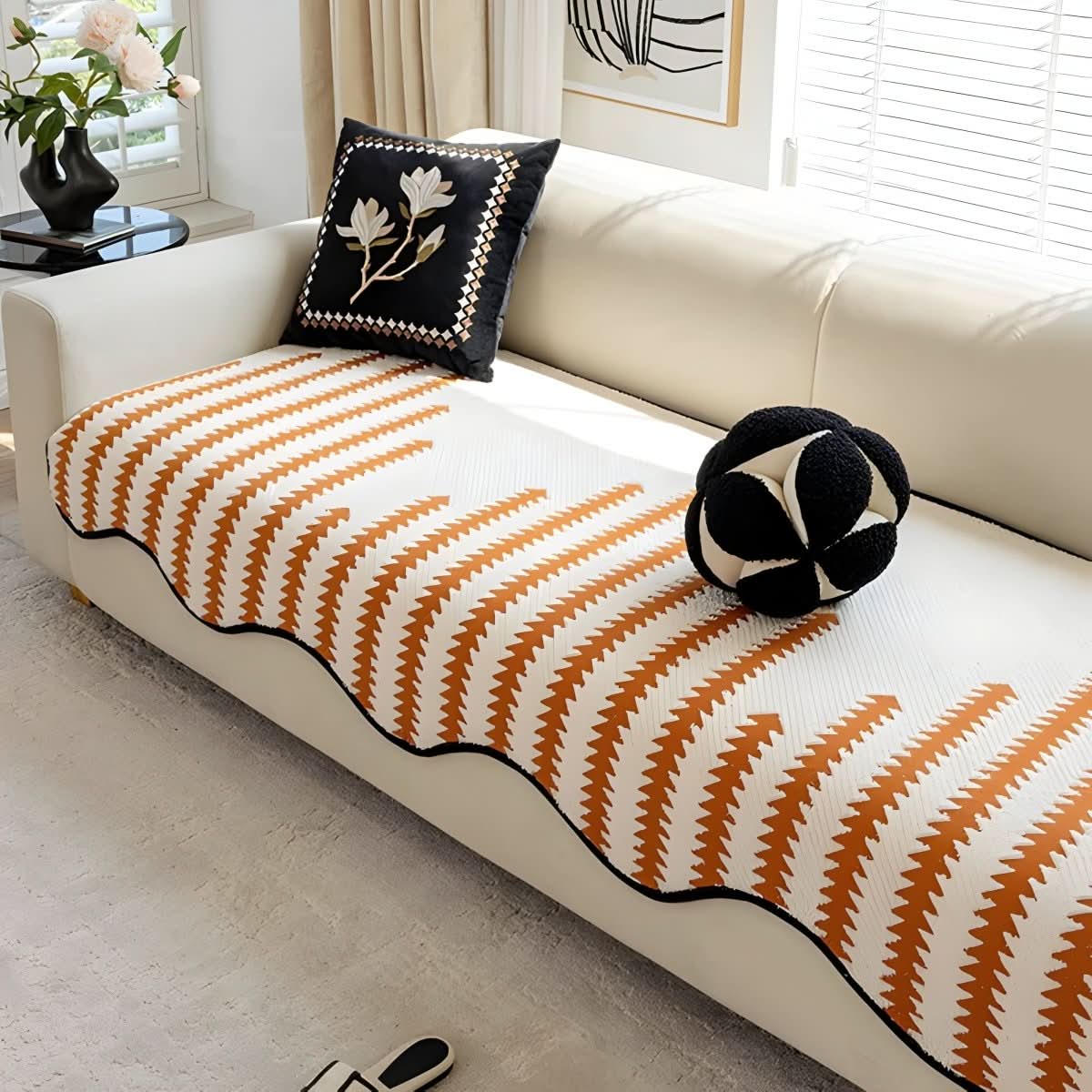 ChevronLuxe – Moderner Chenille Sofaüberwurf Mit Stilvollem Schutz