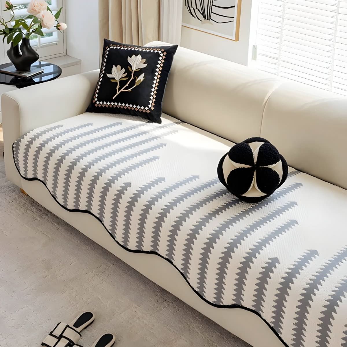ChevronLuxe – Moderner Chenille Sofaüberwurf Mit Stilvollem Schutz