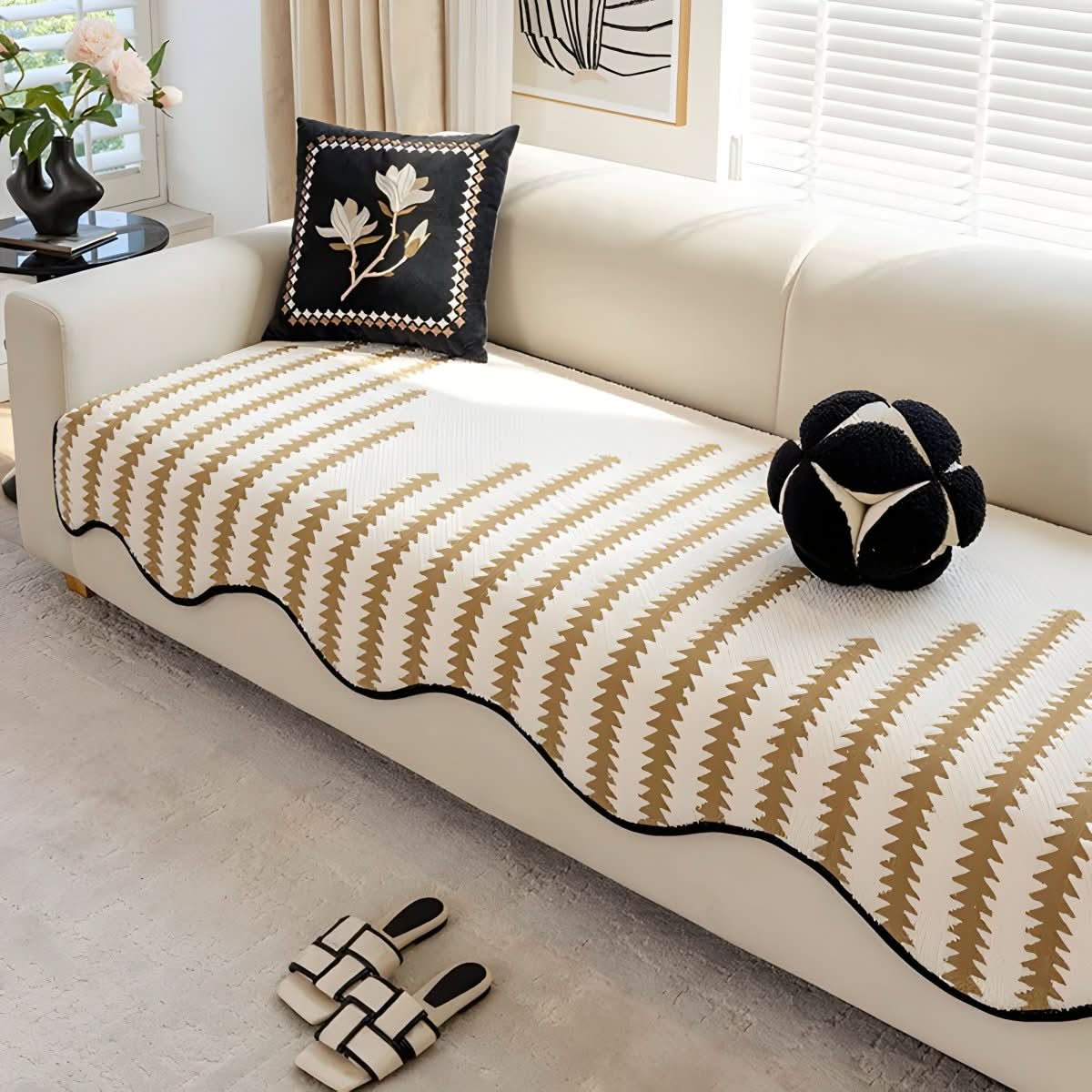 ChevronLuxe – Moderner Chenille Sofaüberwurf Mit Stilvollem Schutz