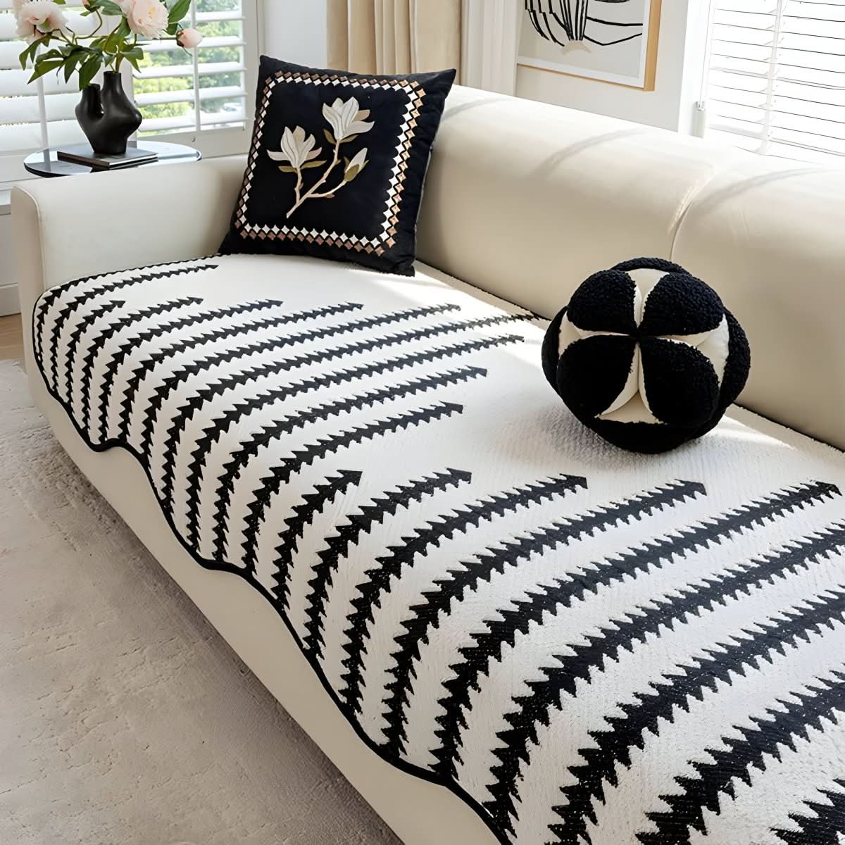 ChevronLuxe – Moderner Chenille Sofaüberwurf Mit Stilvollem Schutz