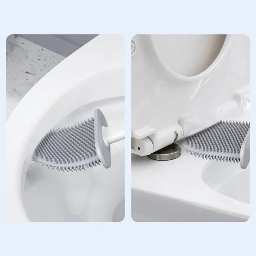 Sauberbürste – Hygienische Silikon Toilettenbürste mit Wandhalterung