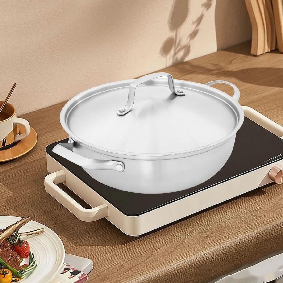 ÖkoWärme – Edelstahl-Kochtopf 26 cm Mit Gleichmäßiger Wärmeverteilung
