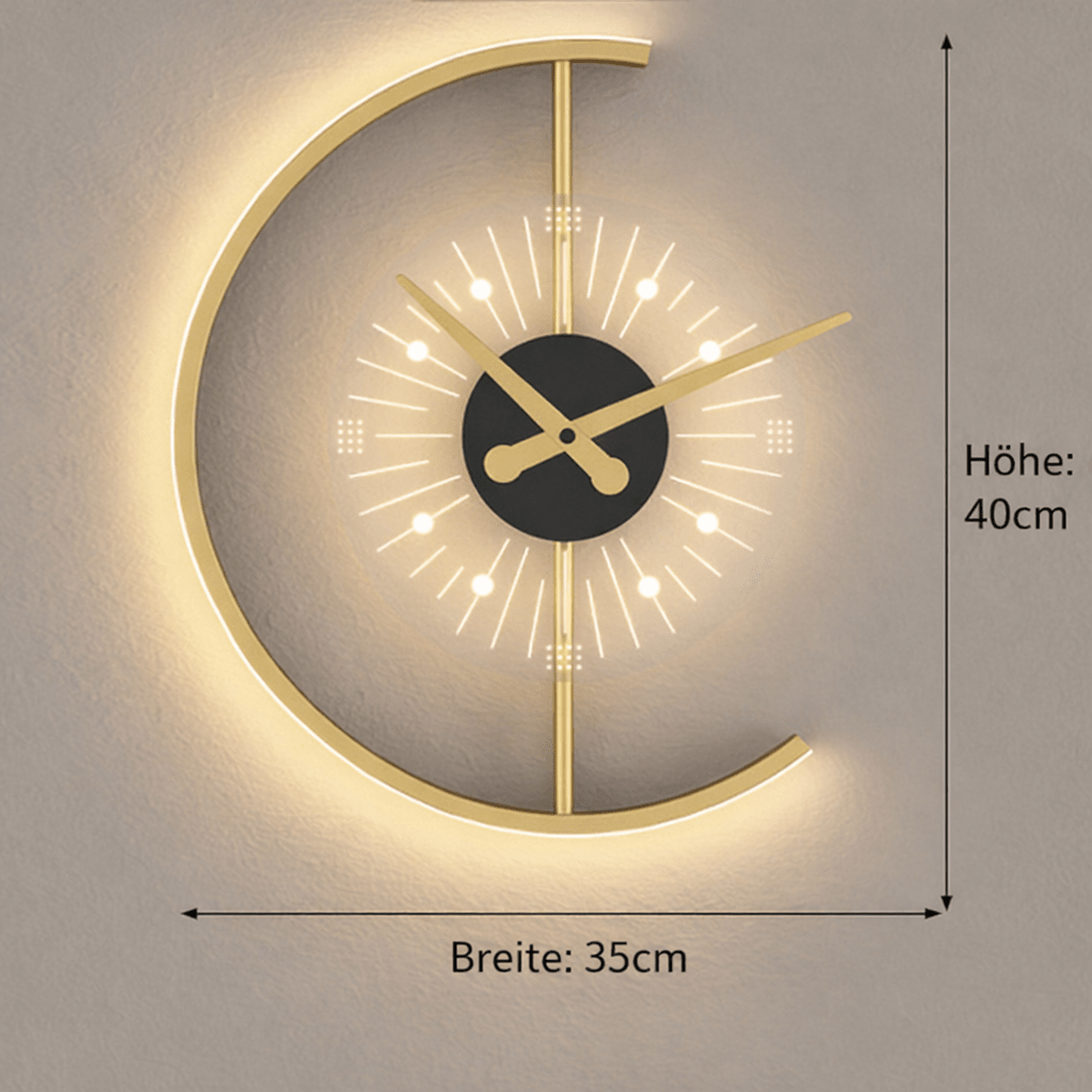 PUNCTUS LED UHR - Moderne LED Lichtuhr mit klarer Zeitanzeige und energiesparender Beleuchtung für stilvolle Raumgestaltung