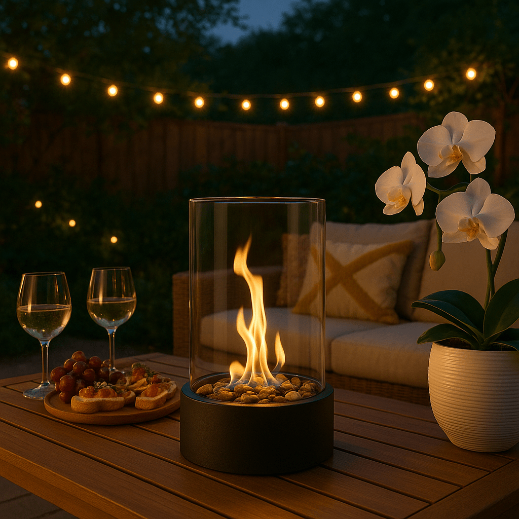 GemütlicheFlamme Tisch Kamin – Moderner Bioethanol-Tischkamin mit echtem Flammenspiel & skandinavischem Gestaltung