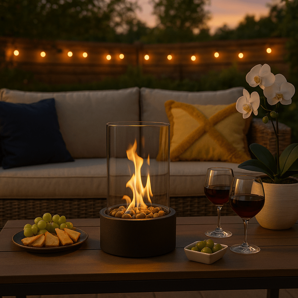 GemütlicheFlamme Tisch Kamin – Moderner Bioethanol-Tischkamin mit echtem Flammenspiel & skandinavischem Gestaltung