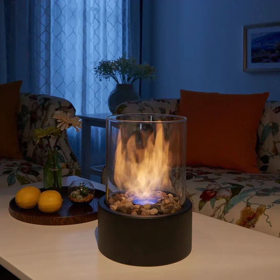 GemütlicheFlamme Tisch Kamin – Moderner Bioethanol-Tischkamin mit echtem Flammenspiel & skandinavischem Gestaltung
