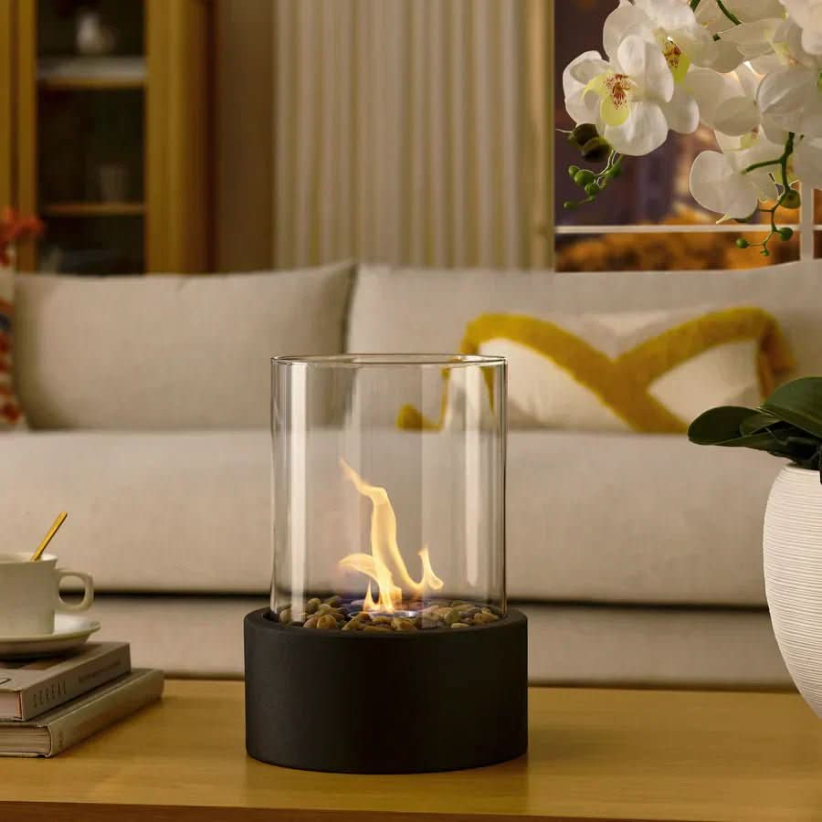 GemütlicheFlamme Tisch Kamin – Moderner Bioethanol-Tischkamin mit echtem Flammenspiel & skandinavischem Gestaltung