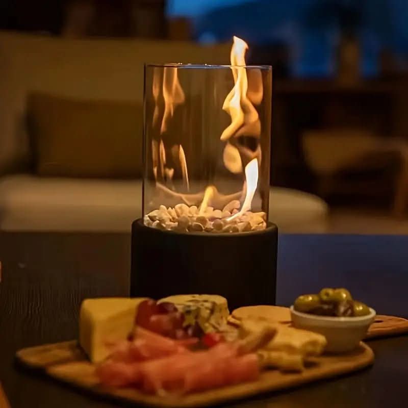 GemütlicheFlamme Tisch Kamin – Moderner Bioethanol-Tischkamin mit echtem Flammenspiel & skandinavischem Gestaltung