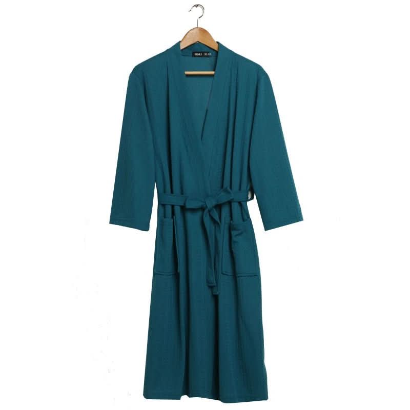 BaumwolleWelle – Geschlechtsneutral Waffel-Bademantel Aus Polyester, Atmungsaktiv Und Stilvoll