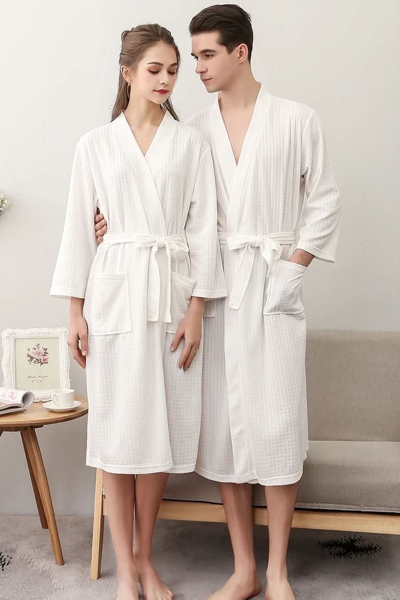 BaumwolleWelle – Geschlechtsneutral Waffel-Bademantel Aus Polyester, Atmungsaktiv Und Stilvoll