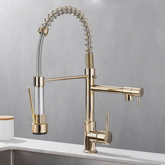 DUALFLOW Küchenhahn – Schwarzer Wasserhahn Mit Doppelauslass & Einhebelbedienung