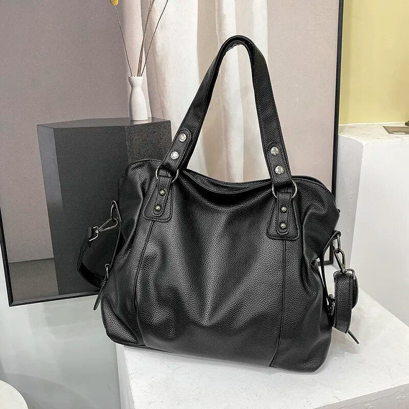 ELEGORA – Modische Tragetasche mit Metallbeschlägen und Kunstleder-Finish 0