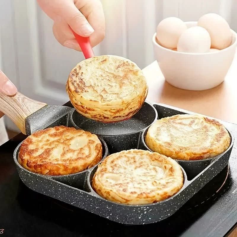 PanVero 4-Loch Antihaft-Pfanne | Mehrzweck-Pfanne | Leicht Reinigen | Aluminium Bratpfanne