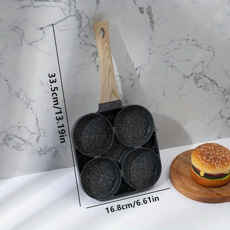 PanVero 4-Loch Antihaft-Pfanne | Mehrzweck-Pfanne | Leicht Reinigen | Aluminium Bratpfanne