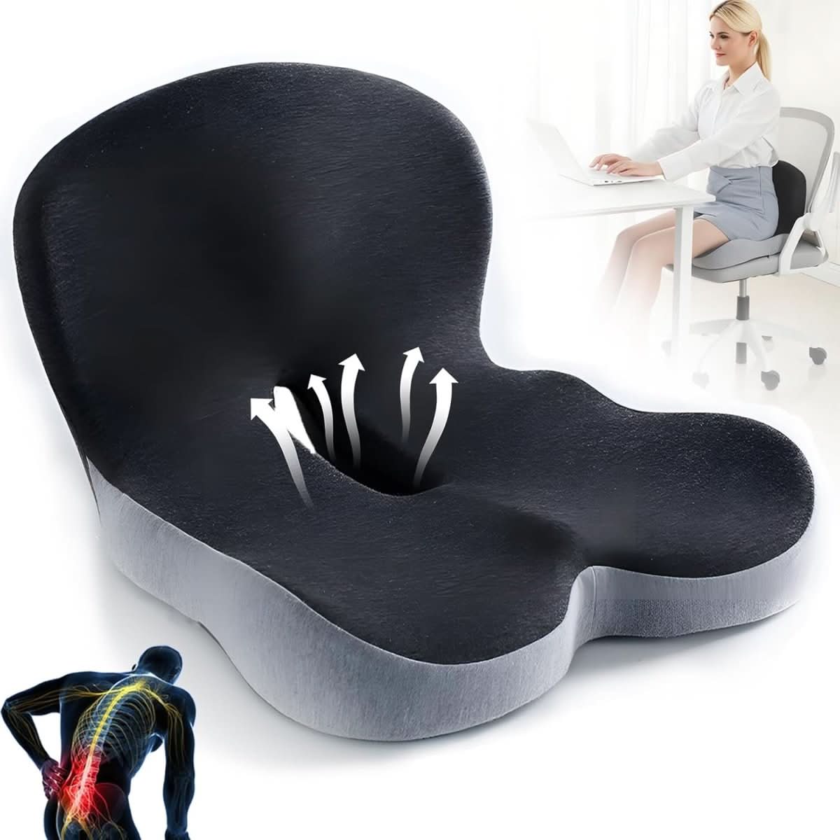 ErgoKomfort Polster – Ergonomisches Gedächtnisschaum Sitzkissen