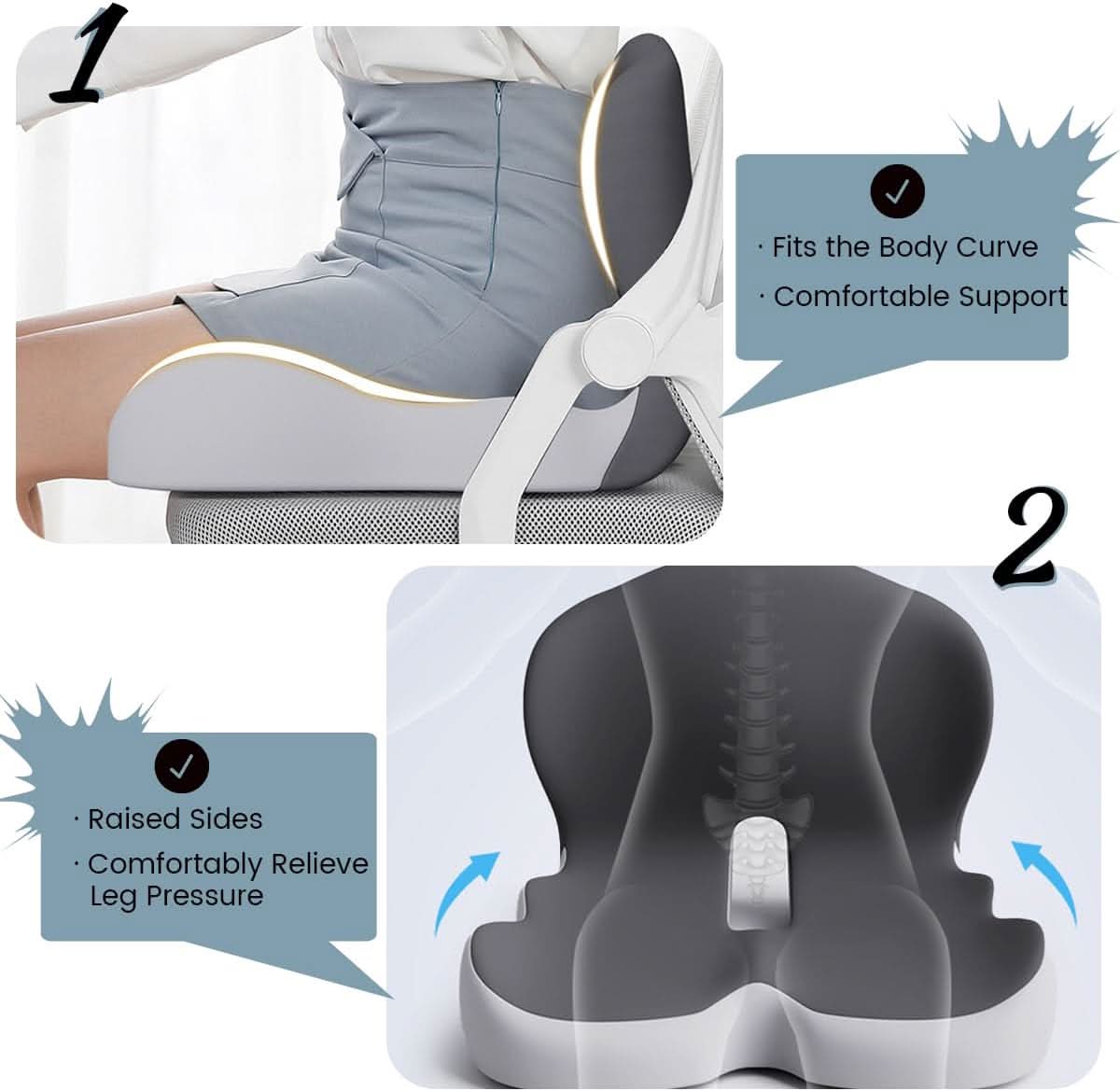ErgoKomfort Polster – Ergonomisches Gedächtnisschaum Sitzkissen