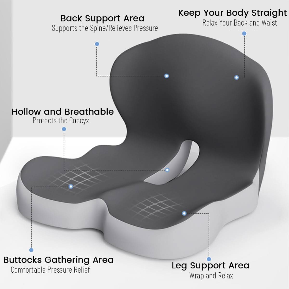 ErgoKomfort Polster – Ergonomisches Gedächtnisschaum Sitzkissen