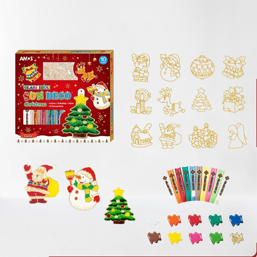 FESTIGLASS – DIY Weihnachts-Glasmalerei-Set für Kinder & Erwachsene 1