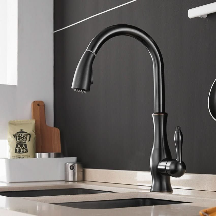 FLEXFLOW Küche Armatur – Edelstahl Küchenarmatur Mit Ausziehbarem Sprühkopf & Flexiblem Design