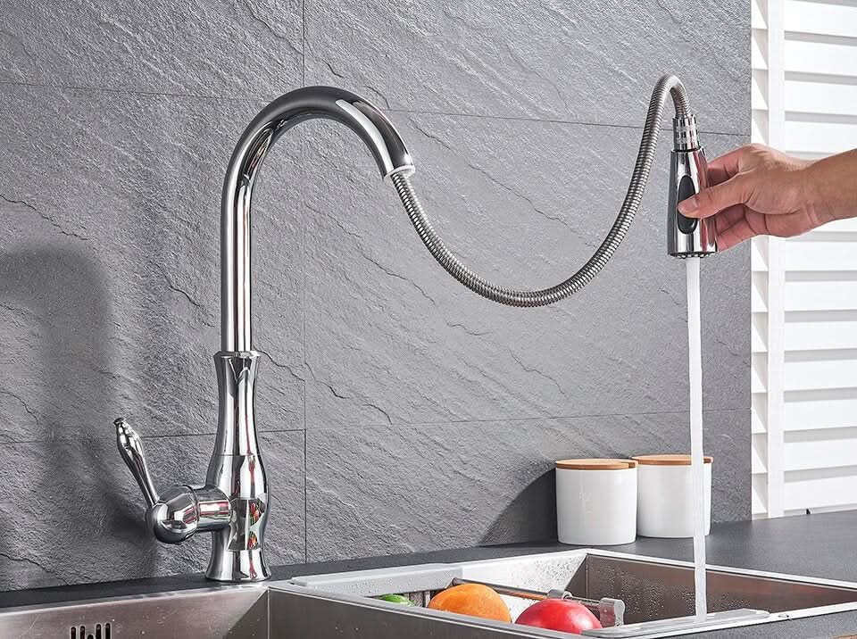 FLEXFLOW Küche Armatur – Edelstahl Küchenarmatur Mit Ausziehbarem Sprühkopf & Flexiblem Design