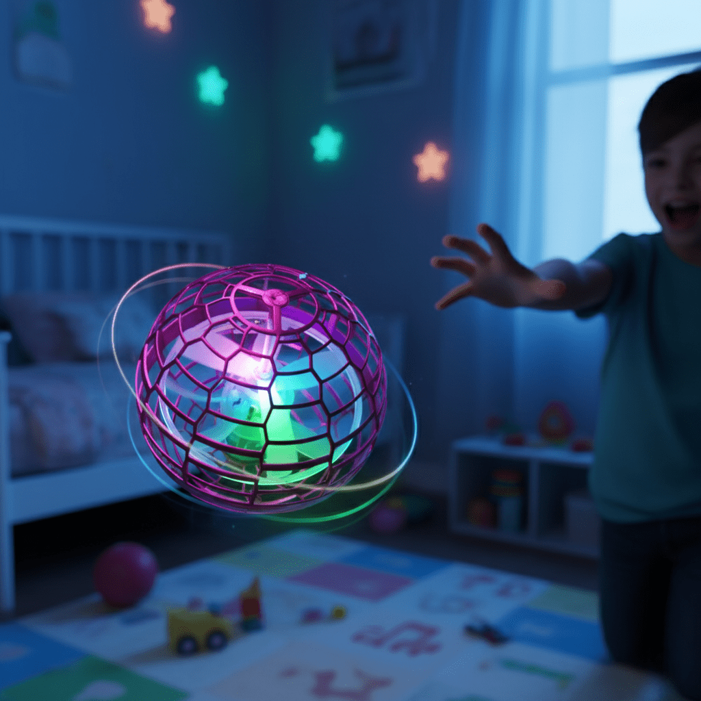 FLYORB – Handgesteuerter magischer fliegender Kreisel mit LED-Effekten 0