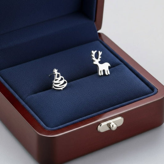 FROSTSPARK – Elegante 925 Silber Weihnachtsohrstecker mit festlichem Glanz 0