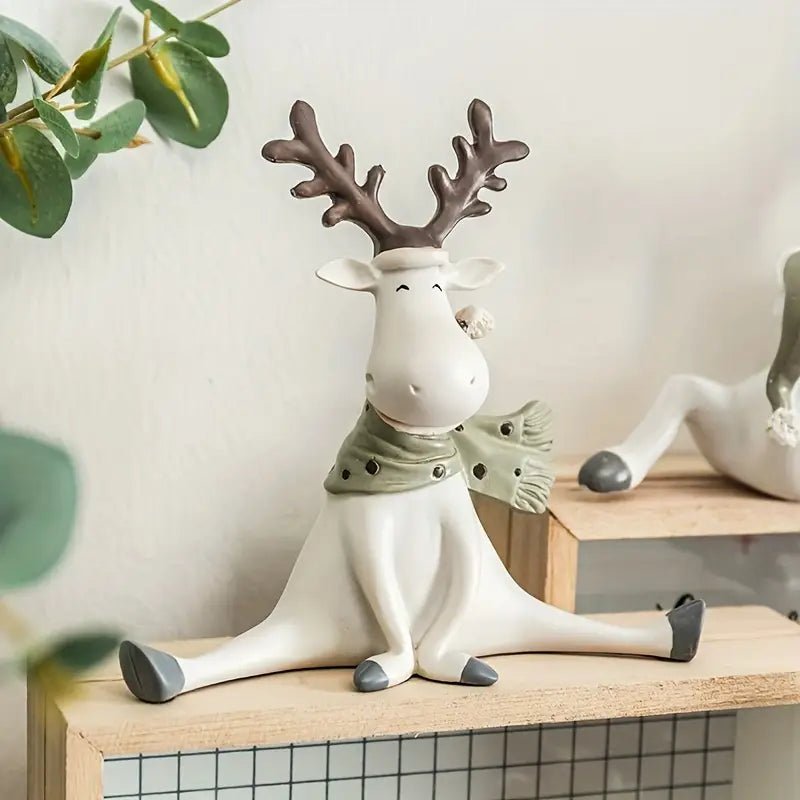 FrostyElk – Handgefertigte Rentierfigur aus Kunstharz für Weihnachtsdekoration 0
