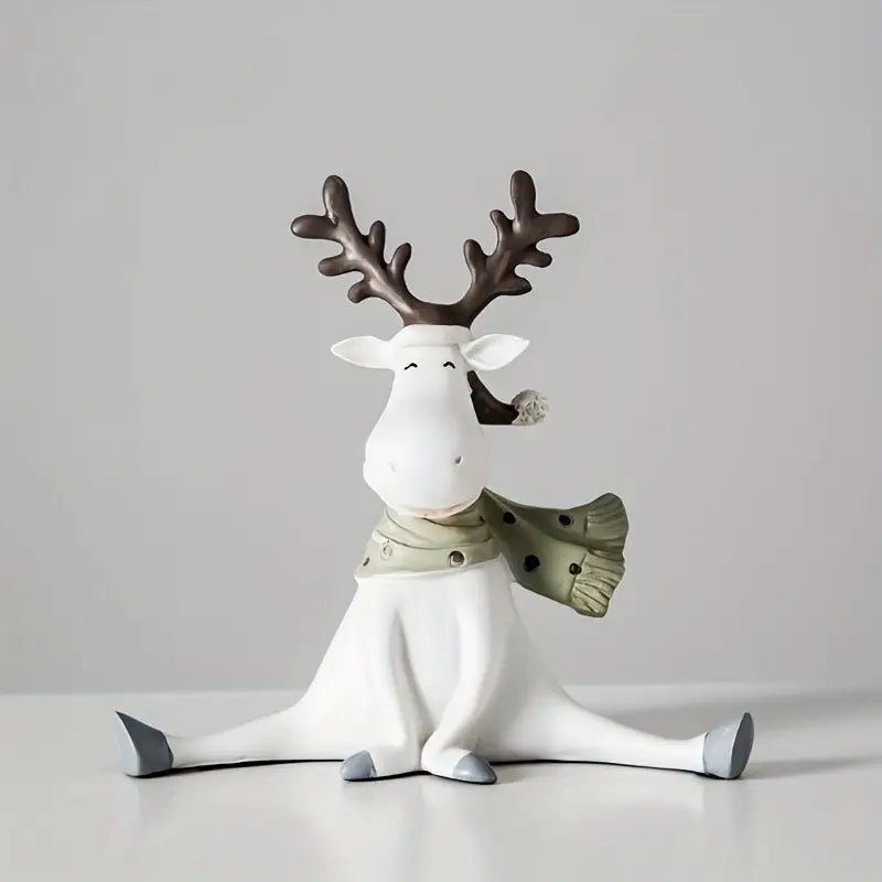 FrostyElk – Handgefertigte Rentierfigur aus Kunstharz für Weihnachtsdekoration 1