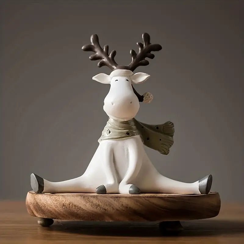 FrostyElk – Handgefertigte Rentierfigur aus Kunstharz für Weihnachtsdekoration 2