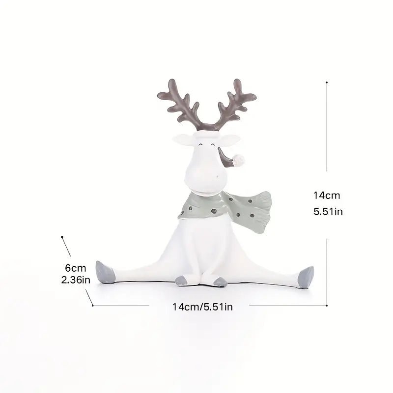 FrostyElk – Handgefertigte Rentierfigur aus Kunstharz für Weihnachtsdekoration 3