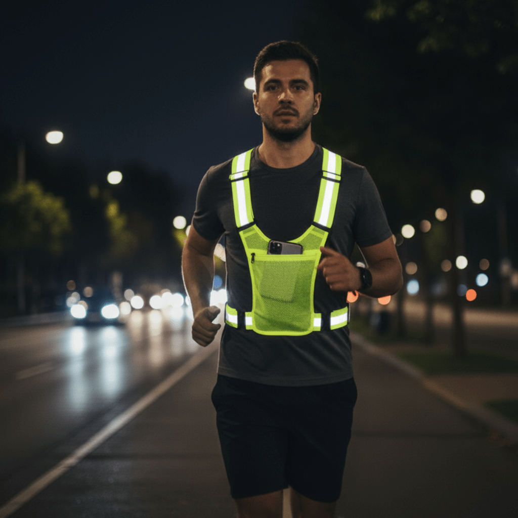 GLOSAFE – Reflektierende Sicherheitsweste für Laufen und Radfahren 0