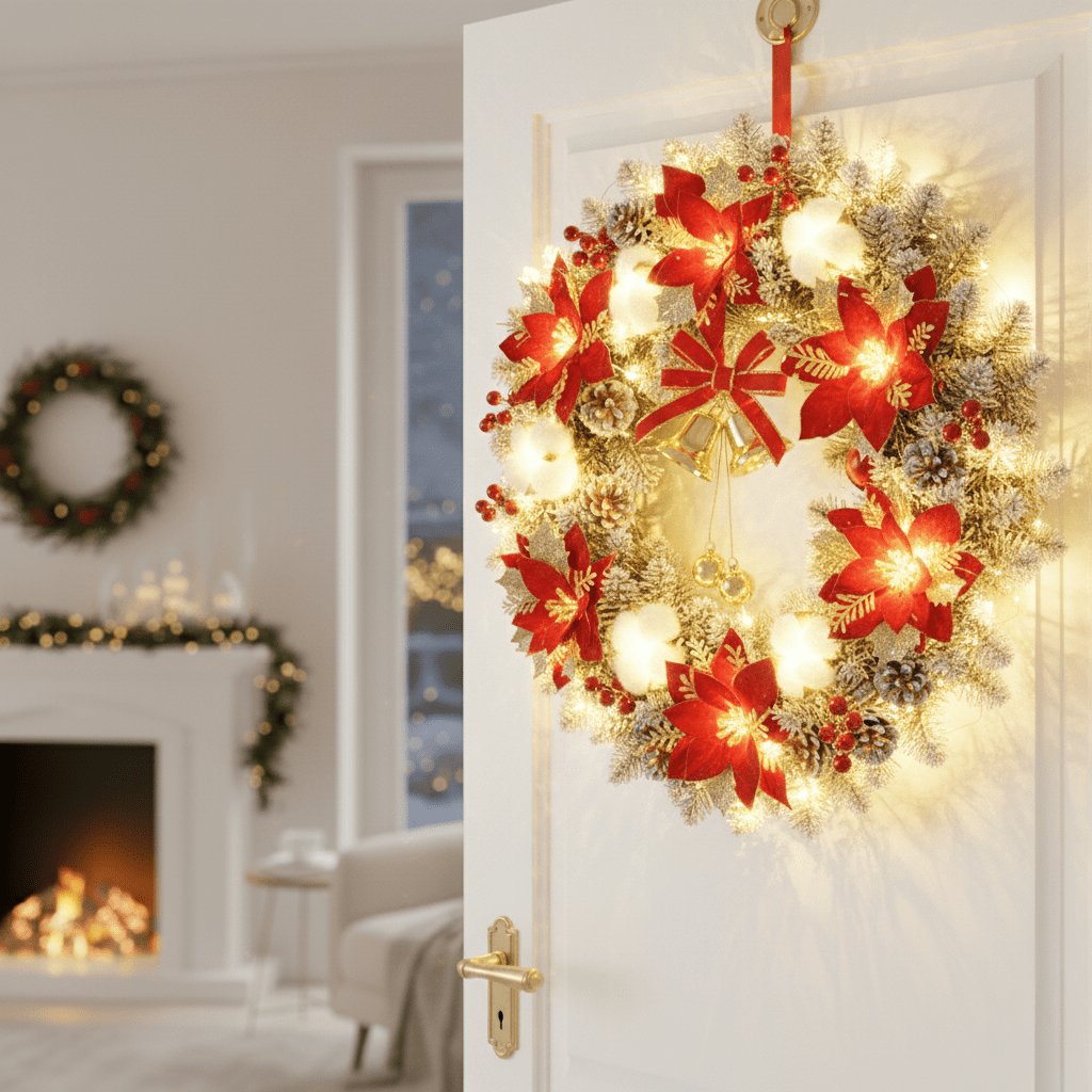 GLIMMERBELL – Festlicher Kranz Mit LED-Lichtern Und Klingenden Weihnachtsglocken