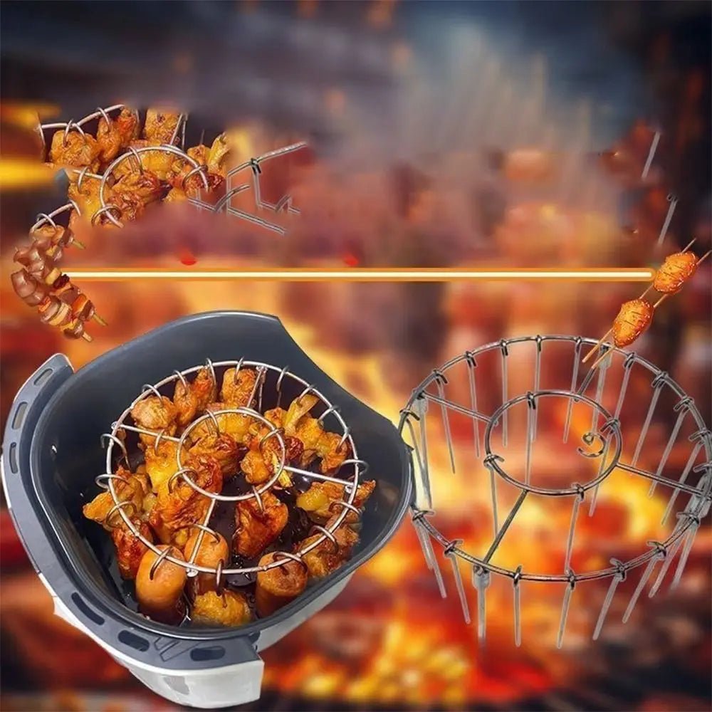 GRILLVERT – Edelstahl Grillrost für vertikales Grillen mit Spießhalter 3