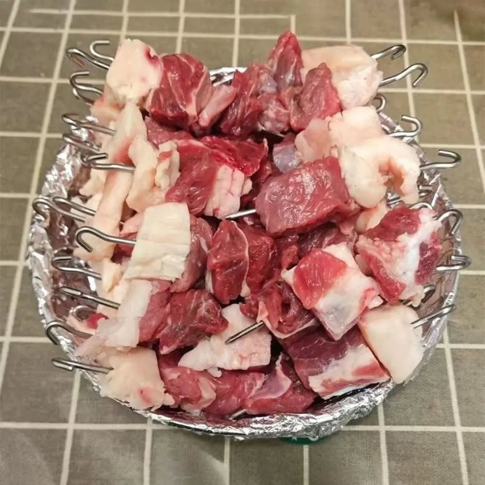 GRILLVERT – Edelstahl Grillrost für vertikales Grillen mit Spießhalter 4