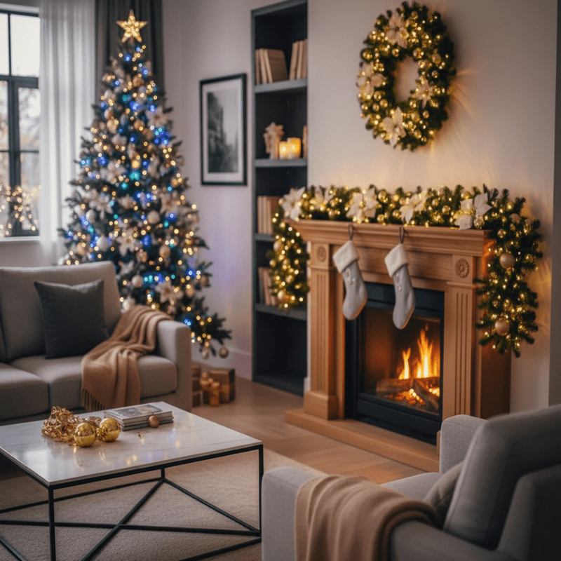 FESTITWINE – Beleuchtete Rattan-Weihnachtsgirlande Mit Warmweißen LED-Lichtern