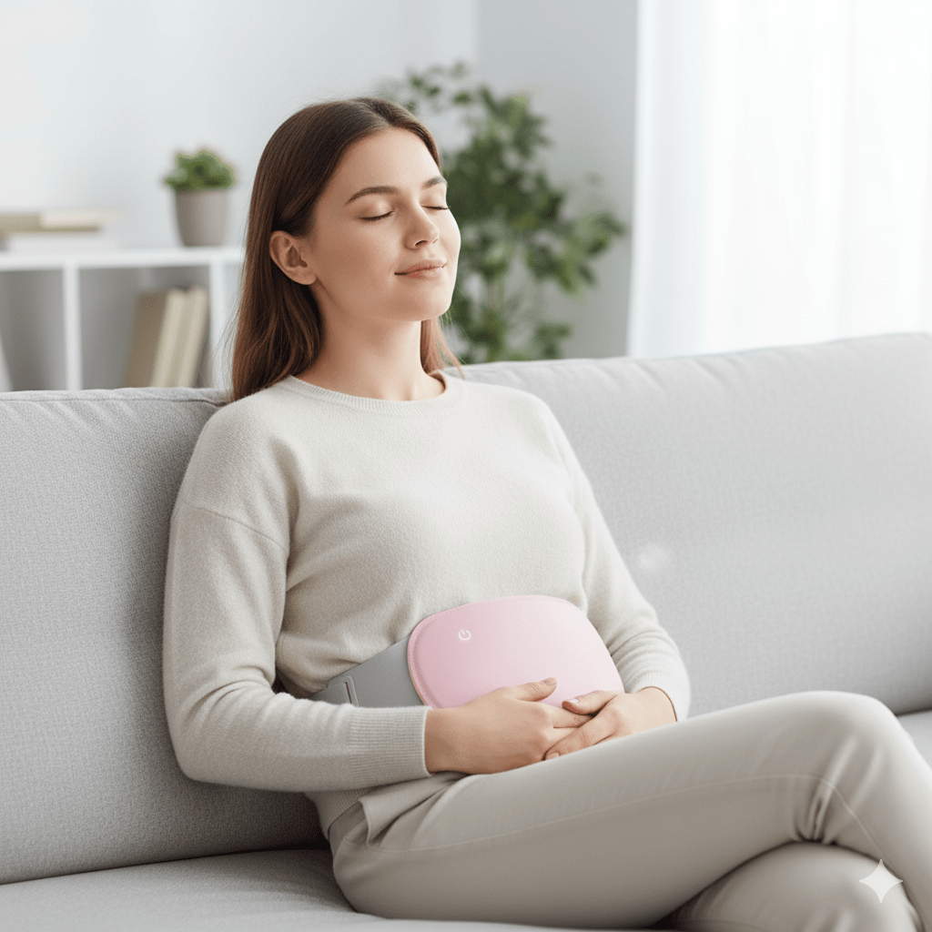 Relaxheat – Elektrische Bauchheizung mit Wärme- & Vibrationsfunktion zur Schmerzlinderung