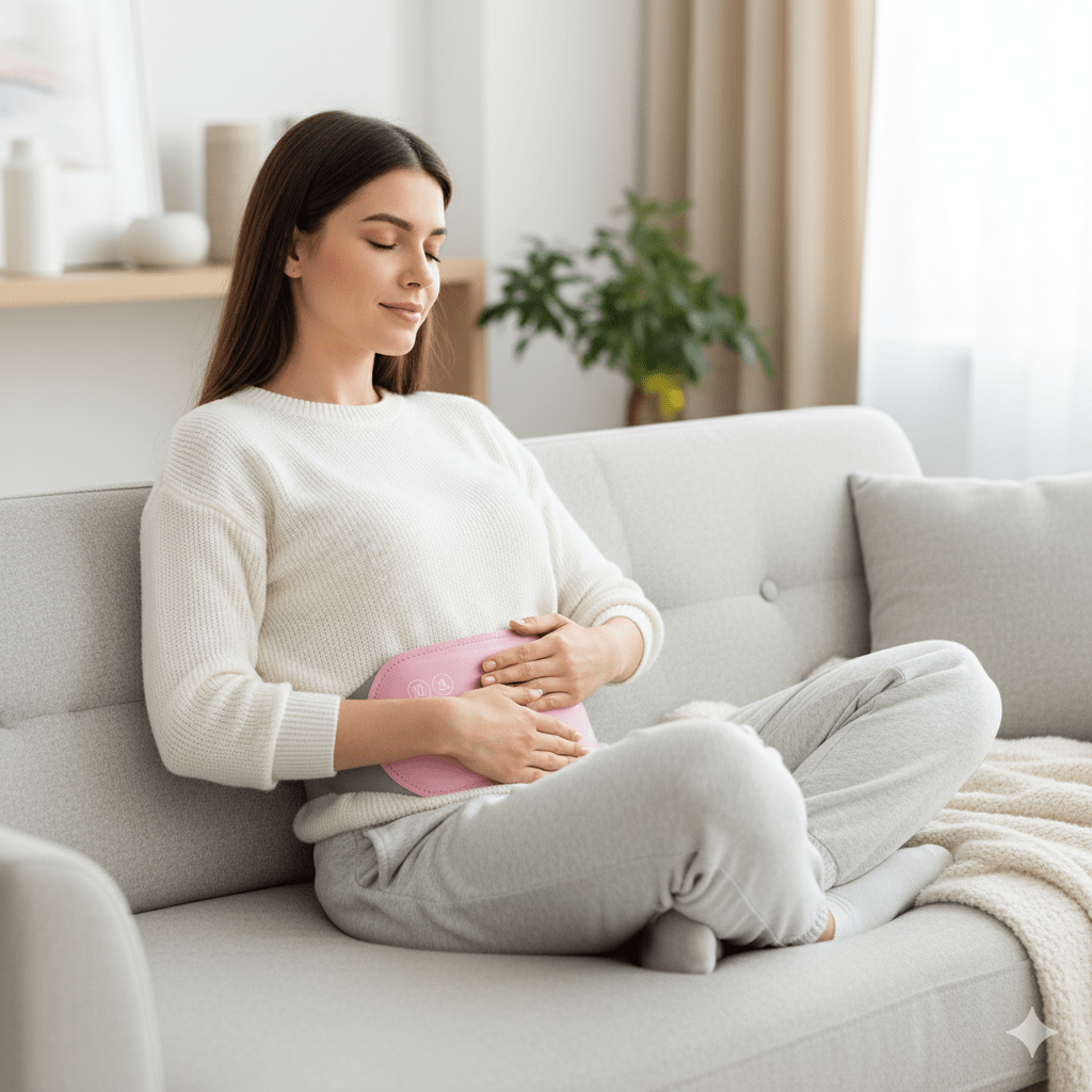 Relaxheat – Elektrische Bauchheizung mit Wärme- & Vibrationsfunktion zur Schmerzlinderung