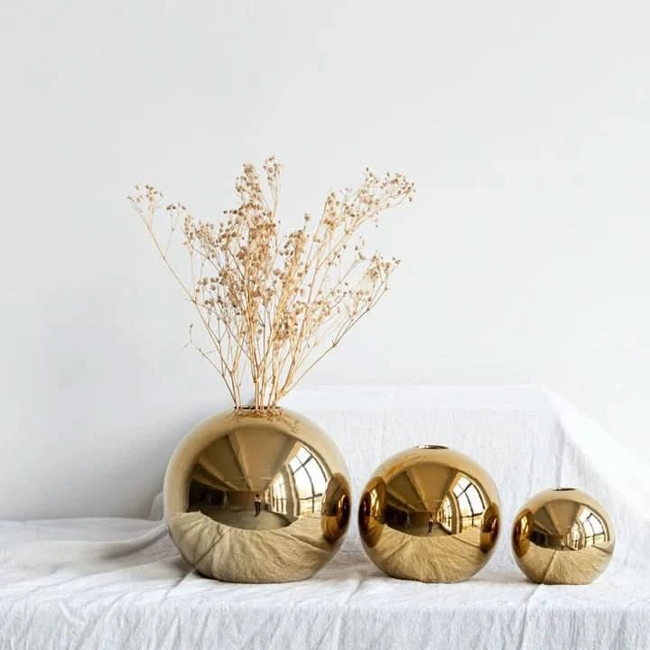 Pia - Schöne Goldene Keramikvase