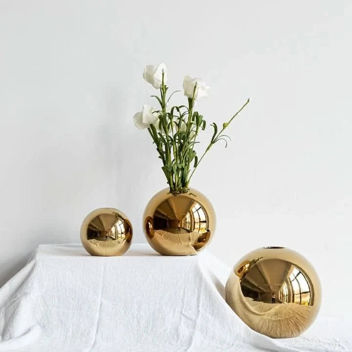 Pia - Schöne Goldene Keramikvase