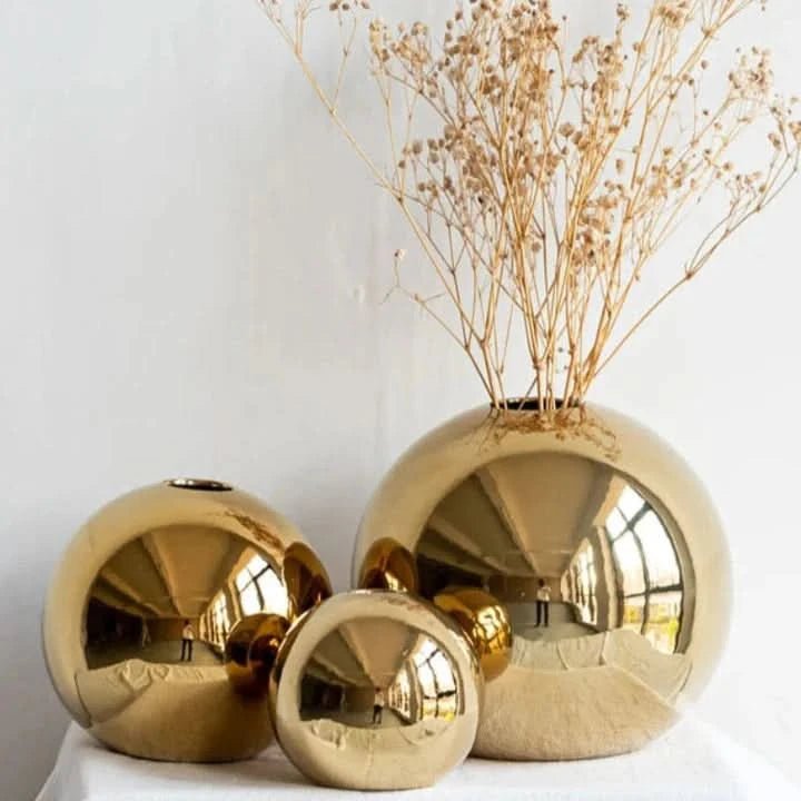 Pia - Schöne Goldene Keramikvase