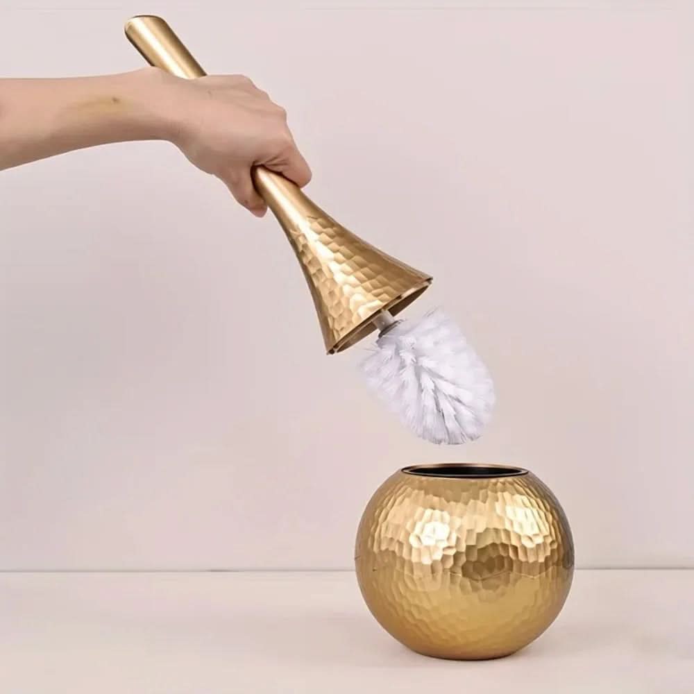 GoldenLuxe Toilettenbürste | Luxuriöses Badezimmer-Accessoire | Modernes Golddesign | Hygienisches Reinigungswerkzeug 2