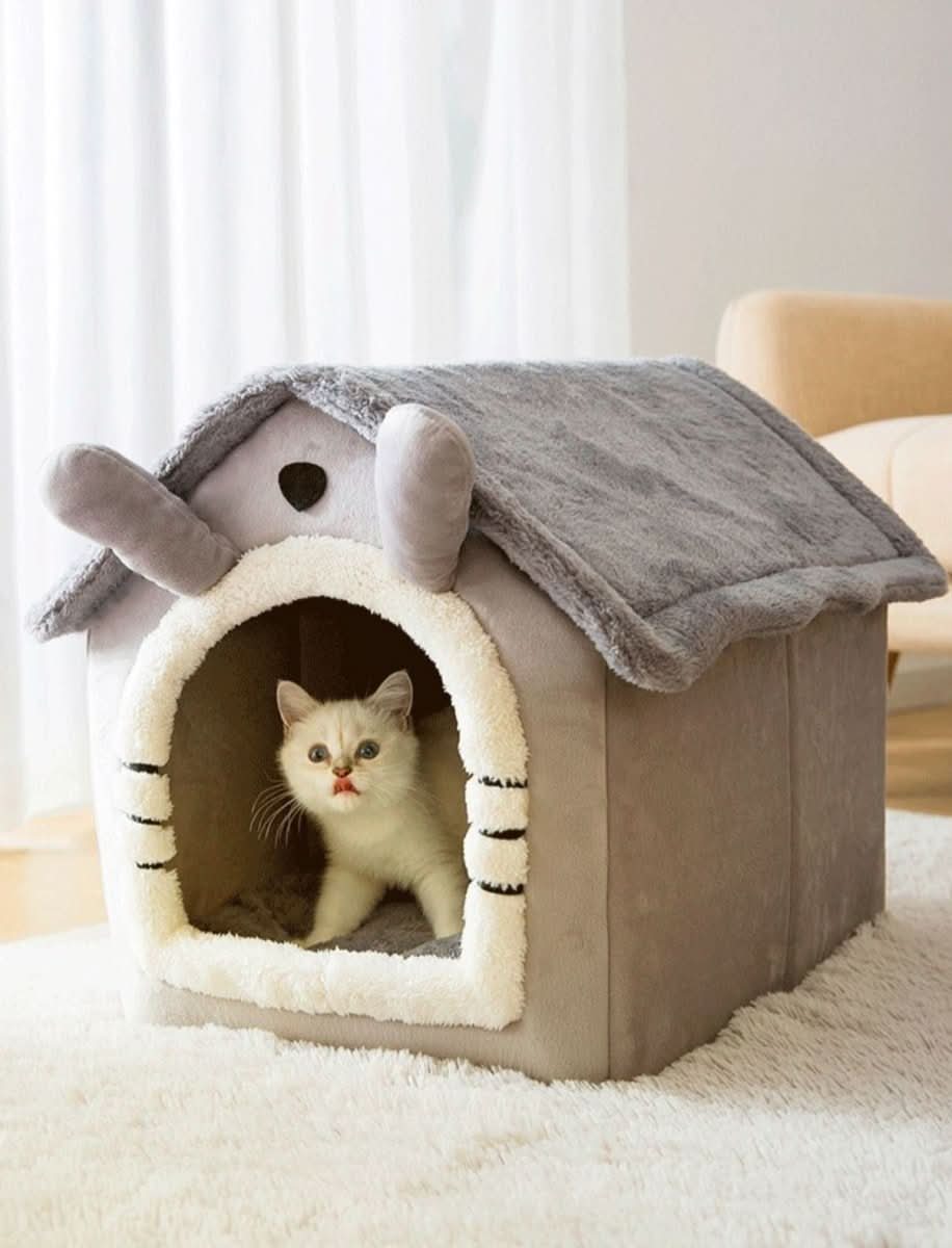 FlauschigesZuhause – Gemütliches Tierhaus Für Kleine Hunde & Katzen Bis 4 kg